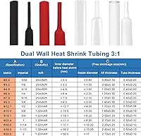 Vista 7 de XHF Tubo termorretráctil blanco impermeable de 1/4 de pulgada 3:1 con certificación UL, 20 pies, cable de alambre de grado marino, sellado