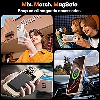 Vista 296 de TAURI Funda magnética 2 en 1 transparente para iPhone 14 Pro, compatible con Magsafe [no amarillenta] con protector de pantalla, protección de grado