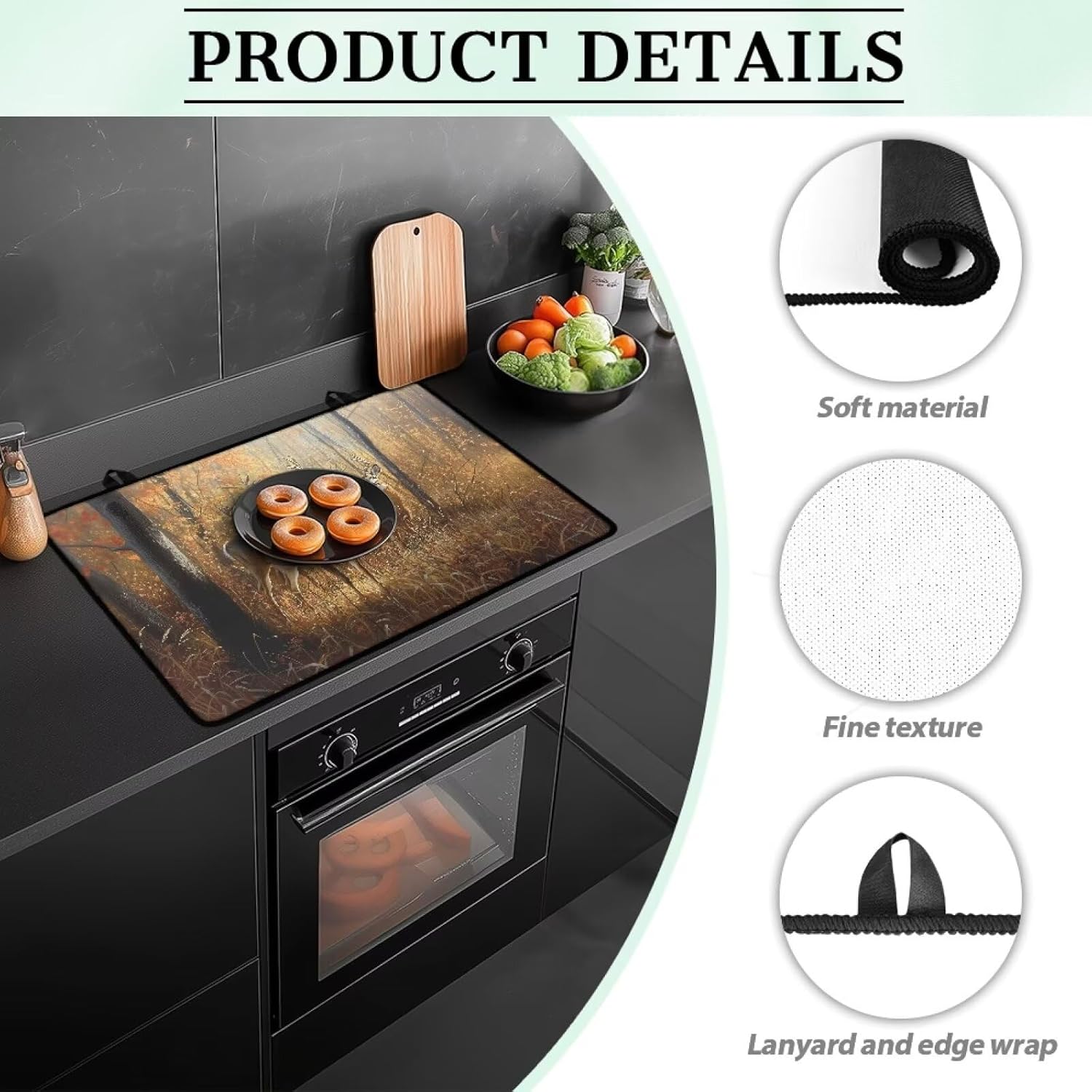 Universal Stove Top Cover Cooktop Protector Scratch-resistant Glass Top Stove Cover Multi-purpose Heat Resistant Mat Oil-Proof Kitchen Accessories Decor, Hunting Forest Deer