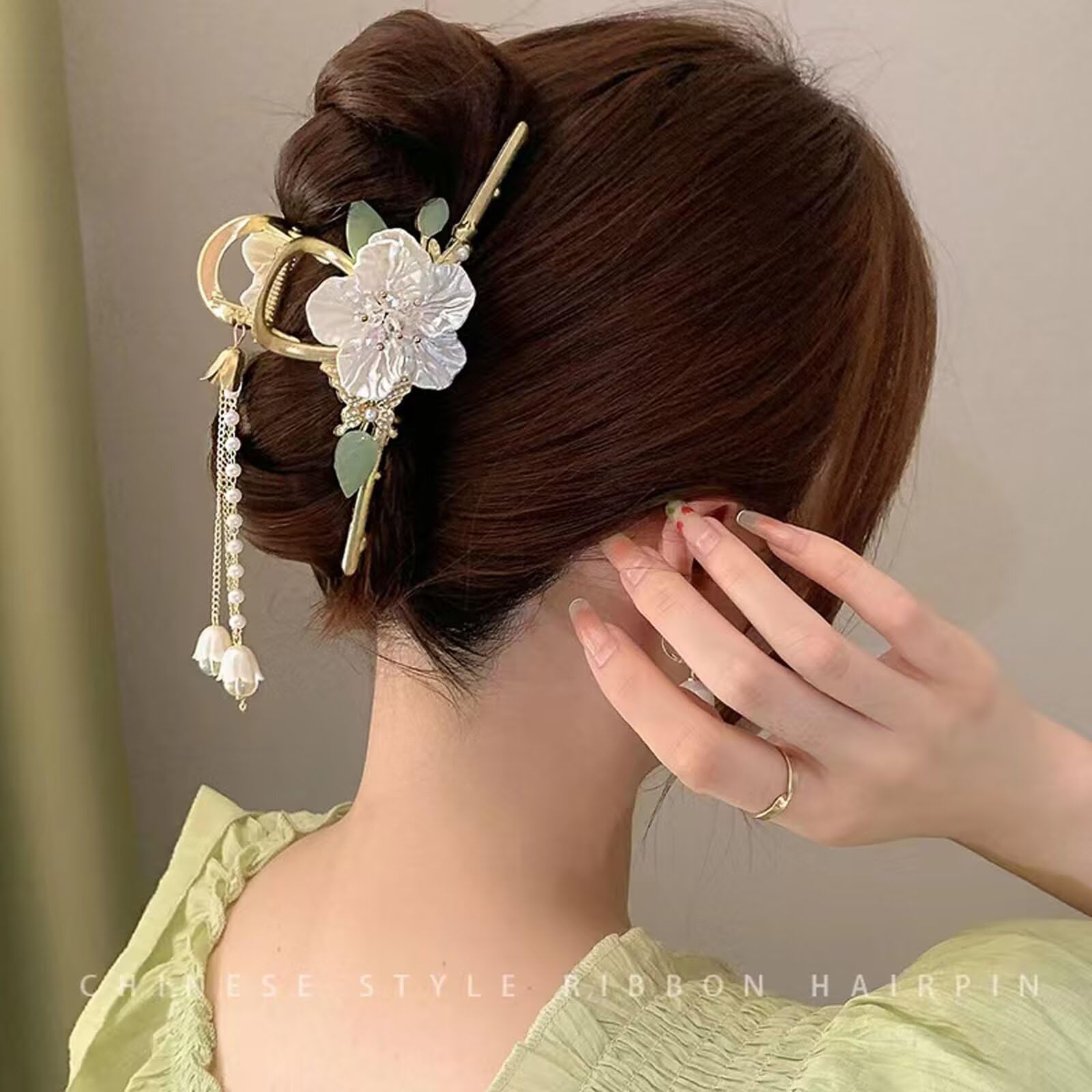 Amazon.com : 1 Pcs Metal Claw Clips, Vintage Crystal Flower  display picture 3