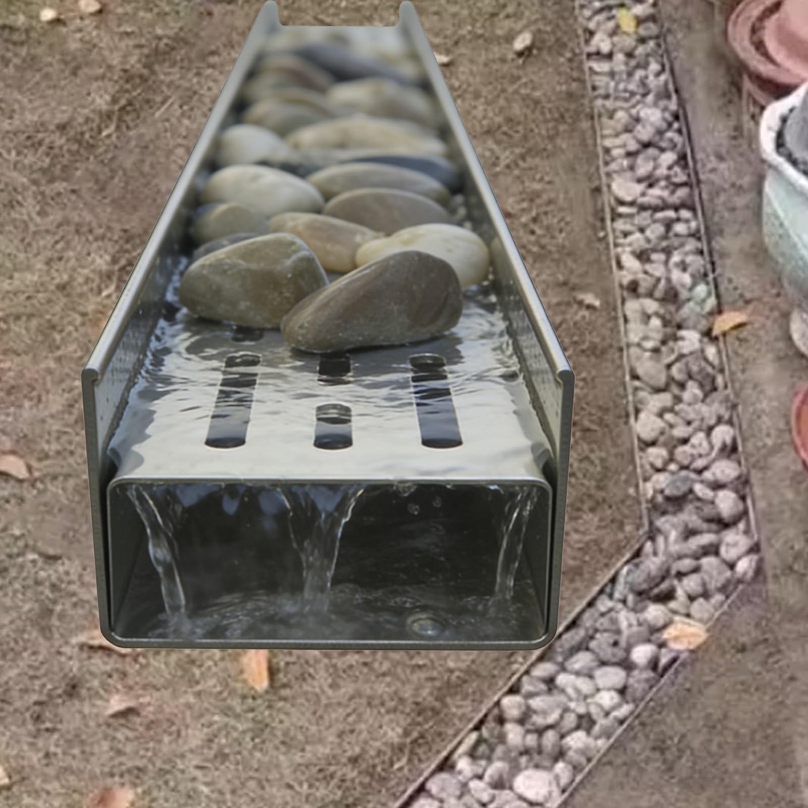 Canal de drenaje para patio de 1,2 m con rejilla decorativa