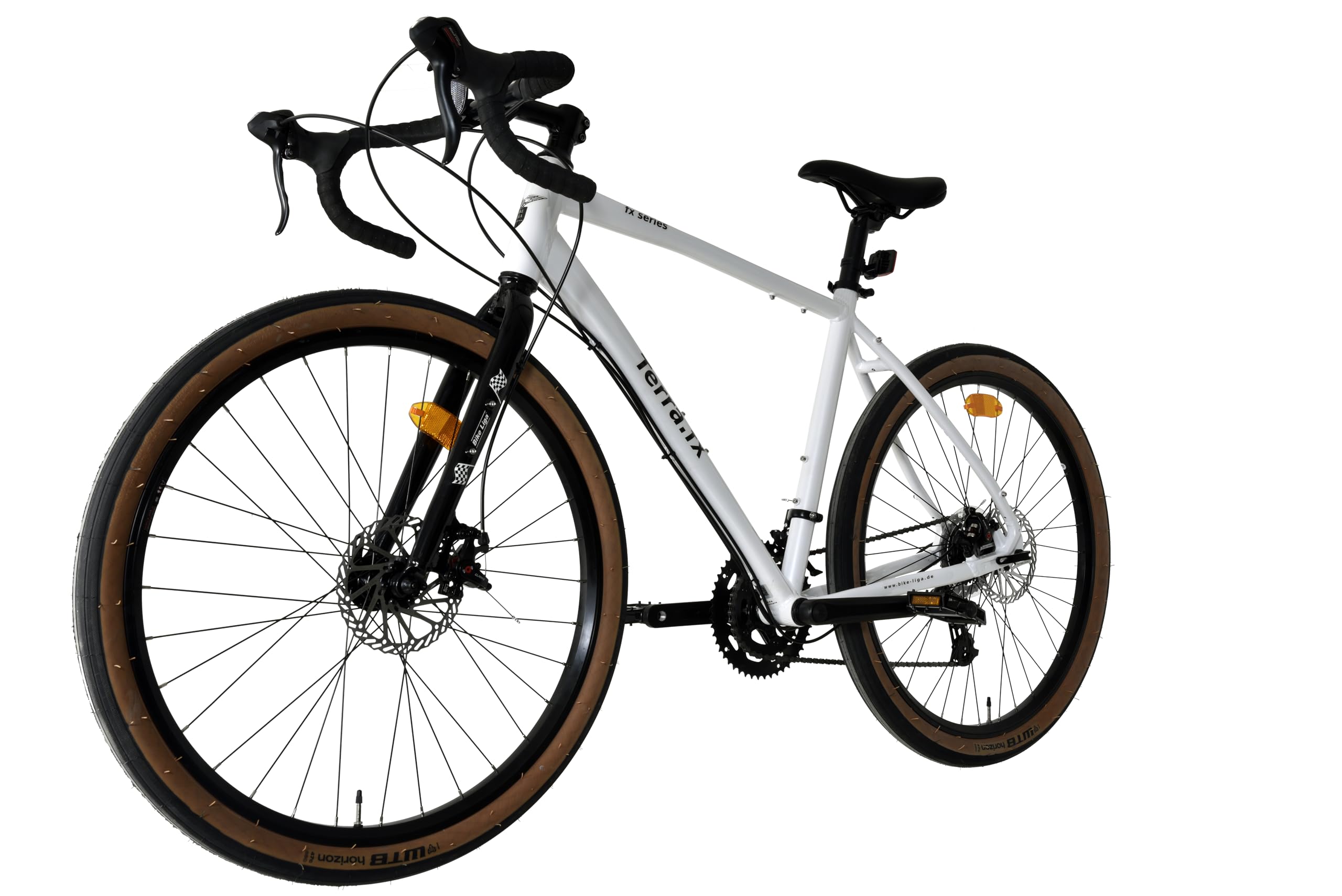 Corelli Bike Liga Terra.fx Gravel Bike Bicicleta, aluminio, 27,5 pulgadas (marrón/blanco), altura del cuadro (51 cm/55 cm), 14 velocidades Shimano-ST-A070