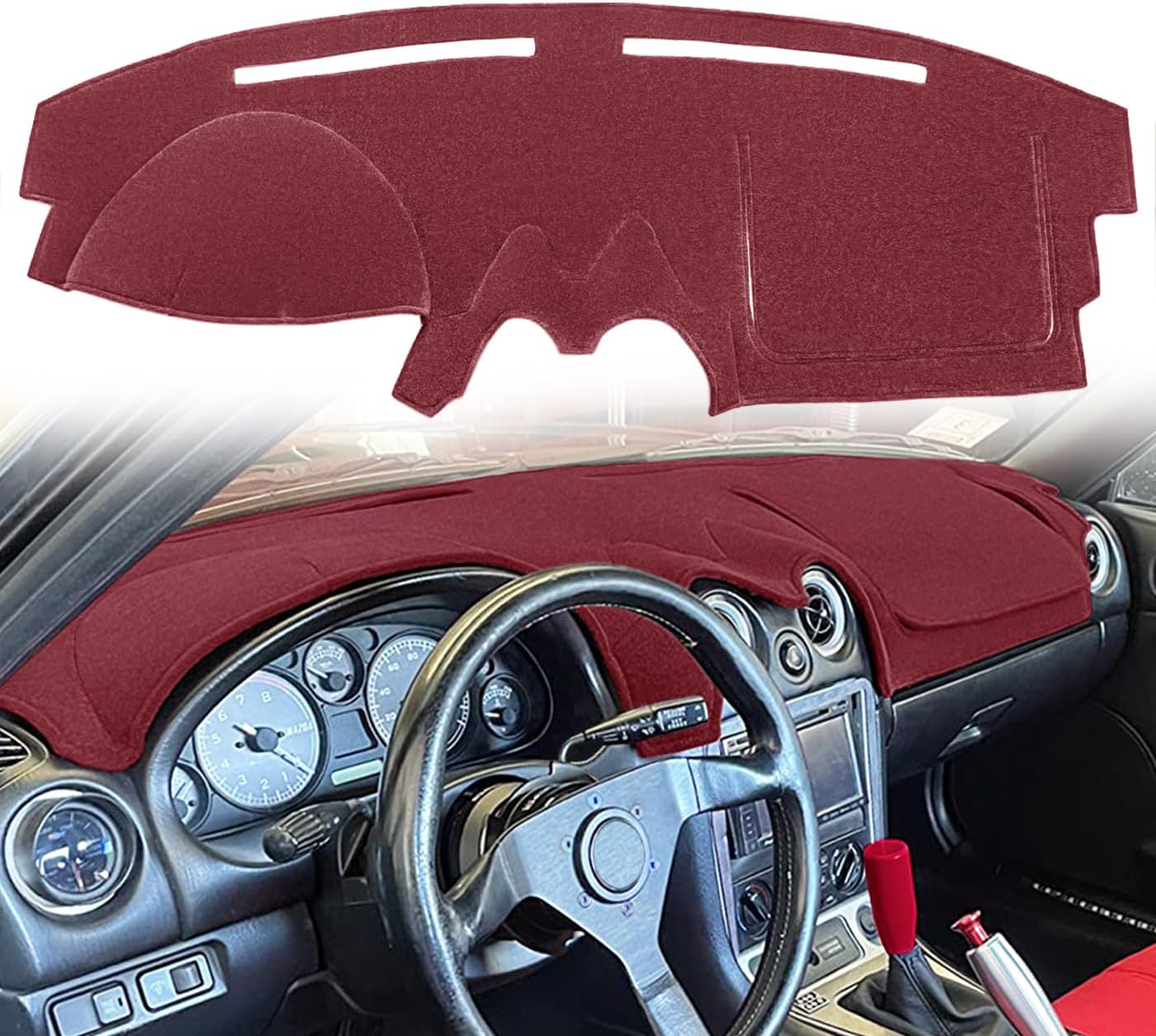 Dash Cover Mat Custom Fit for Mazda Miata Dashboard Pad Cap Carpet Protector K332 (Black)