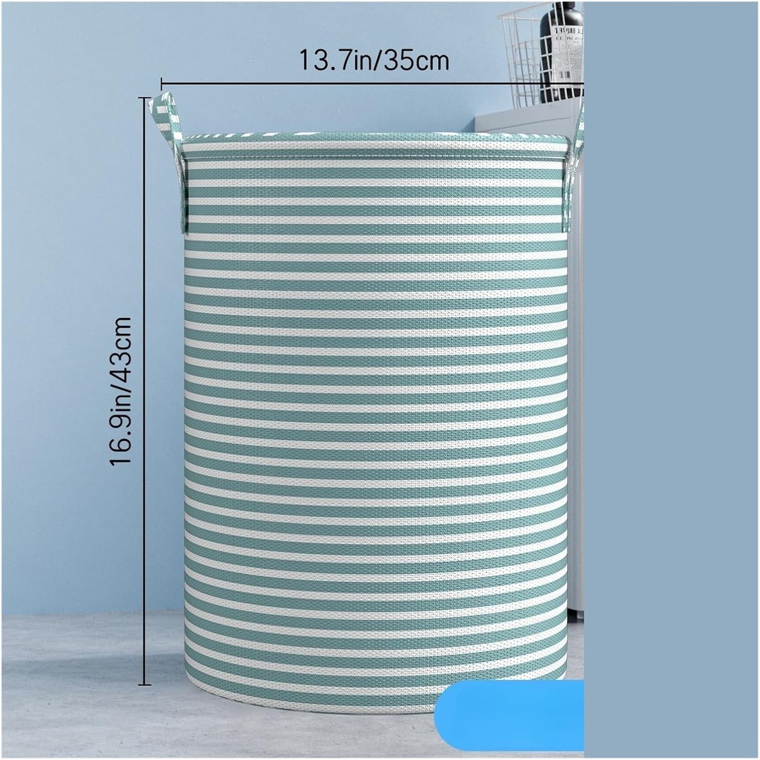 Foldable Minimalist Striped Laundry Basket Multi Use Collapsible Storage Organizer 1pcs(Medium)