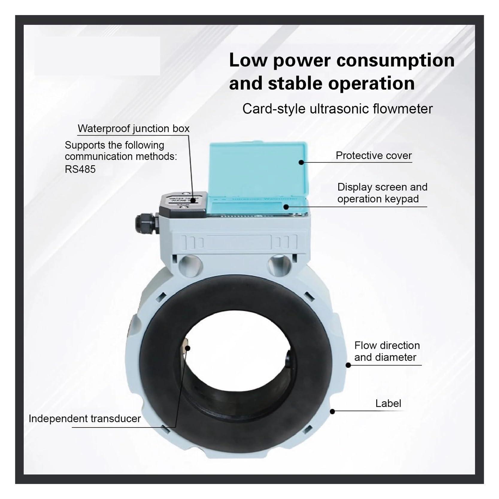 ASW-1-K Ultraschall-Wasserzähler DN50 DN65 DN80 DN100 Intelligenter digitaler Durchflussmesser Batteriebetrieben IP68 Wasserdicht Fernüberwachung(DN80)