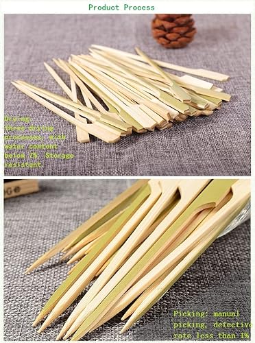 Miniatura 3 de Palillos de dientes (paquete de 200), palillos de bambú de 3.5 pulgadas, palillos de cóctel para aperitivos, frutas, sándwiches, brochetas de kebab,