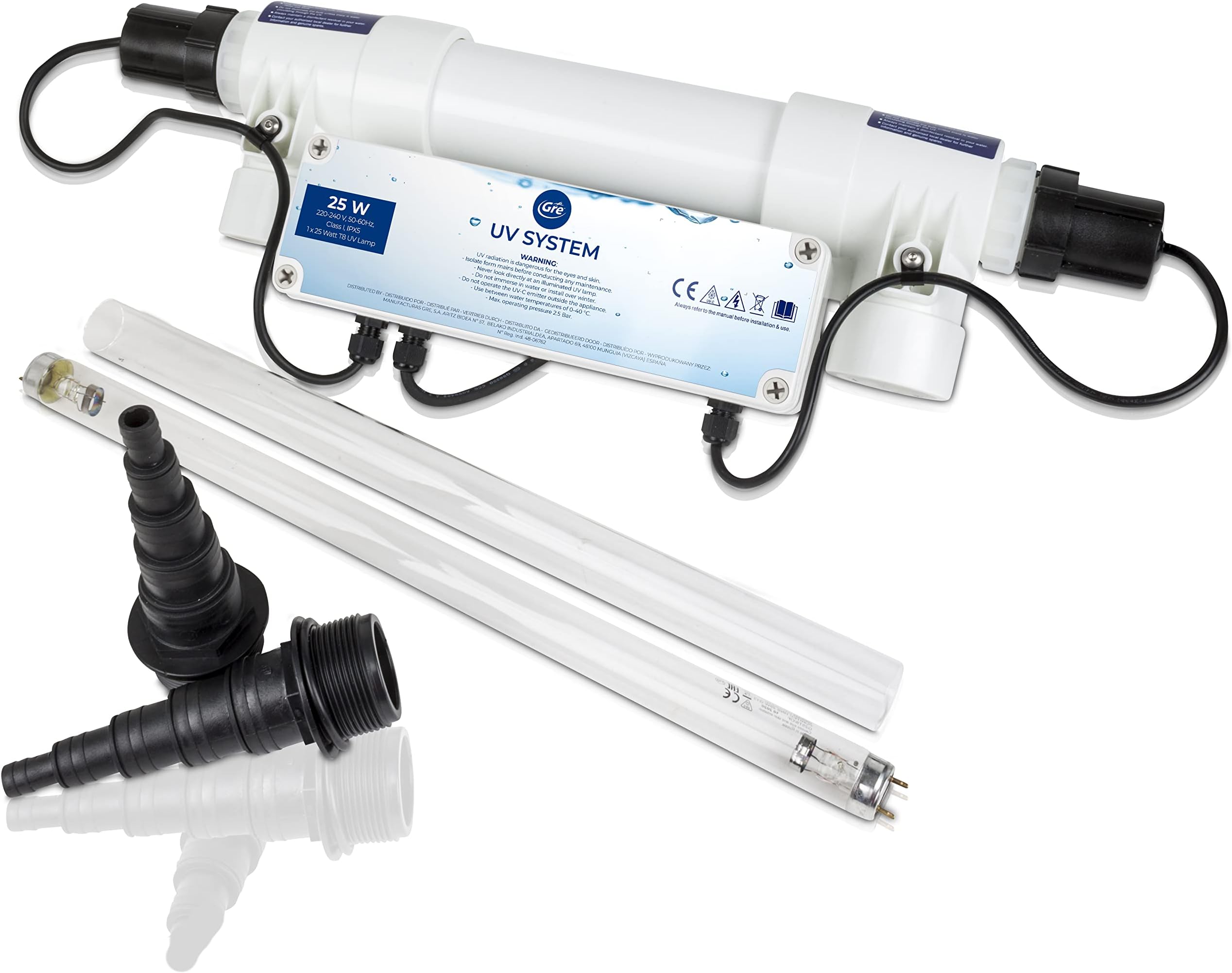Stérilisateur UV-c BluGarda BluClear 55W - Pour Bassin, Anti-Algues, Acier Inoxydable, 5m Câble