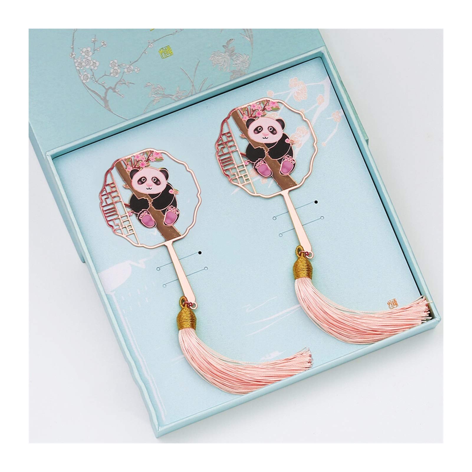 Lesezeichen Metall-Panda-Lesezeichen schöne Retro-Messing-Lesezeichen mit Anhänger und Quasten-Buchmarkierungen Leserinnen und Kinder Buch Markierungen (Color : A)