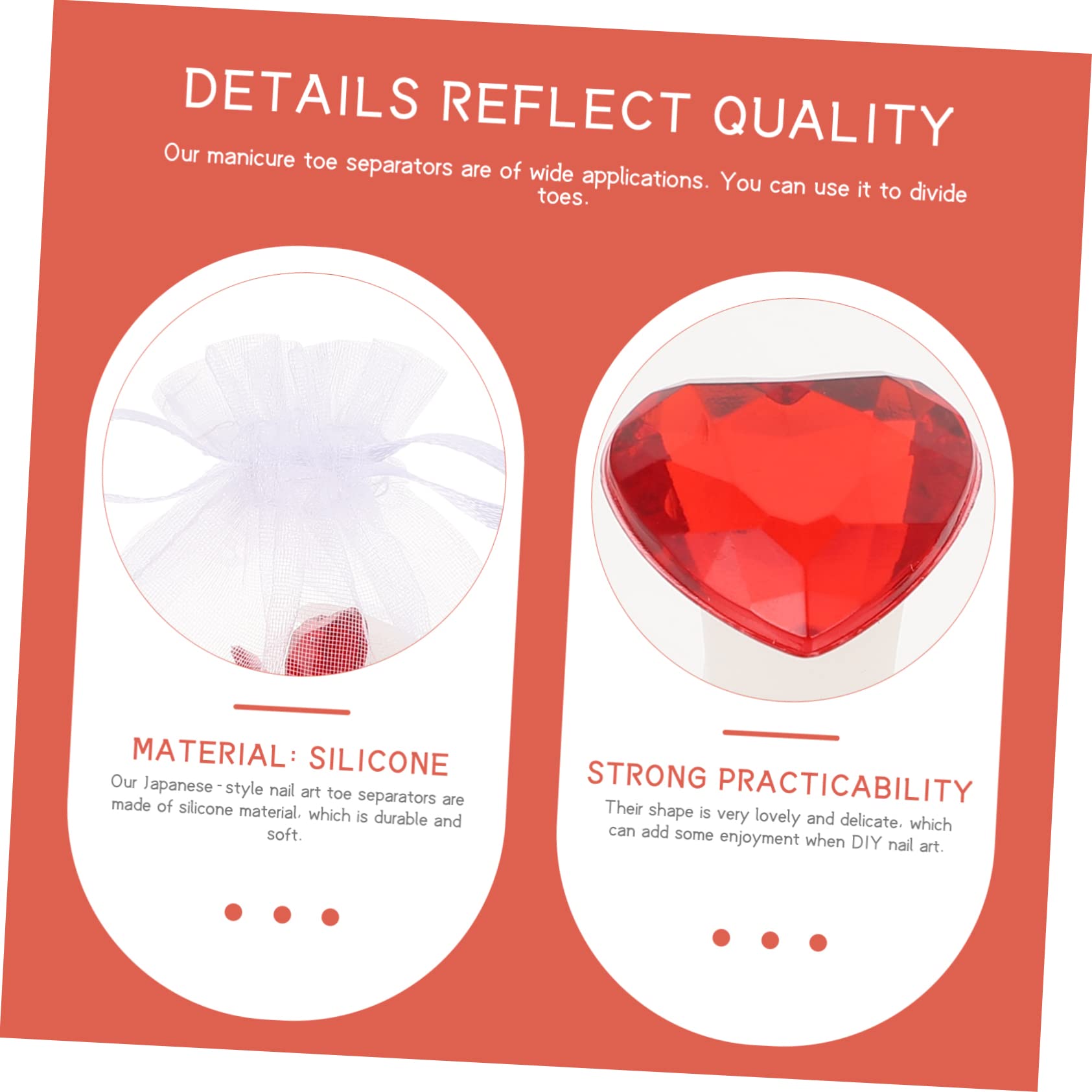 Didiseaon Silicone Toe Separators 16pcs Toe Divider Tools for Manicure Art Toe Separators