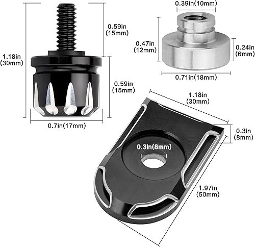 Vista 20 de Tornillo de asiento de motocicleta, tornillo de montaje moleteado para guardabarros trasero, 1/4 "-20 roscas de repuesto para Harley Touring