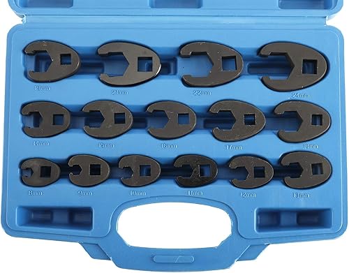 Miniatura 6 de KUNTEC Juego de 15 llaves de tuerca de gallo para trinquete métrico de 3/8 pulgadas y 1/2 pulgadas de 0.315 in a 0.945 in