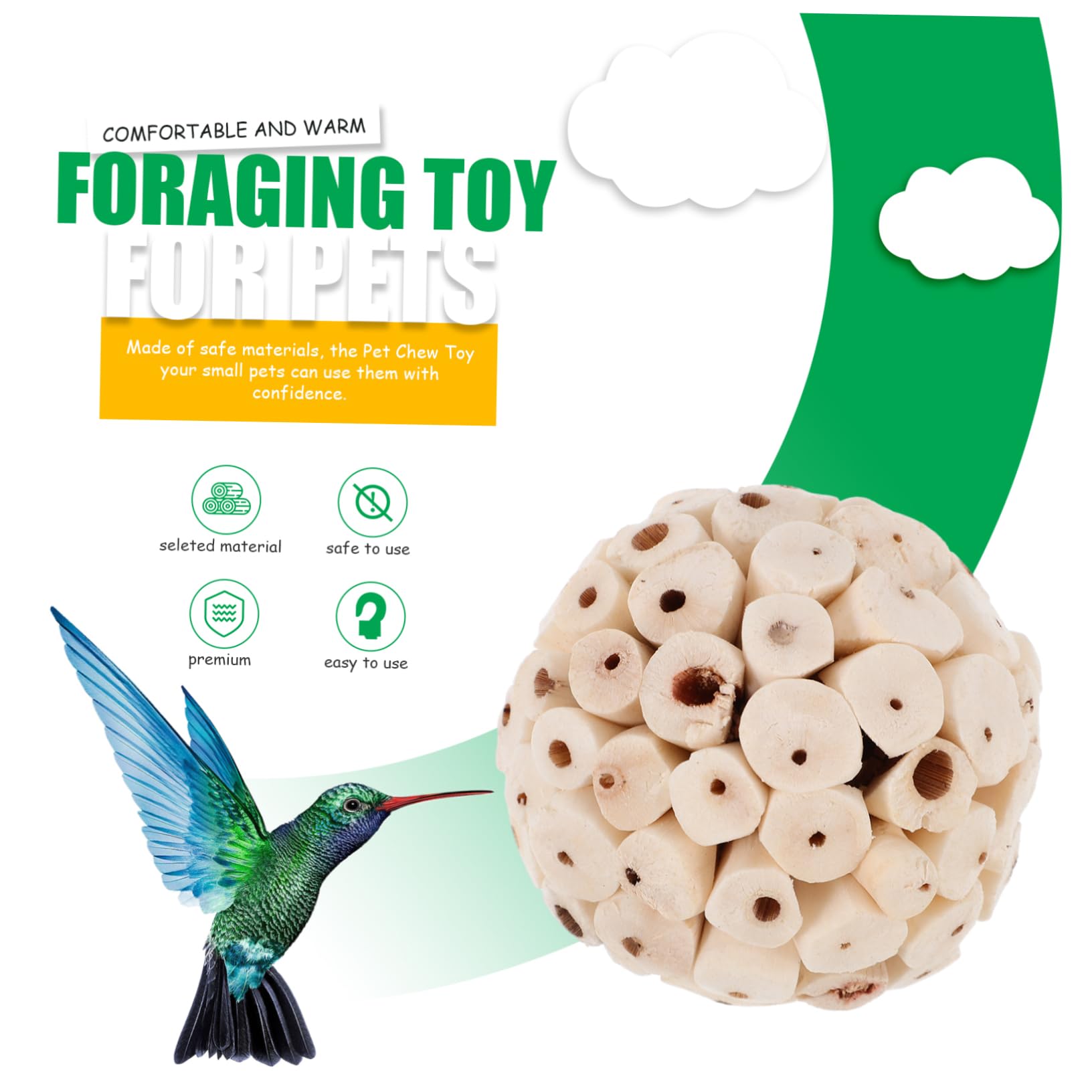 BESPORTBLE 30piezas Juguetes Naturales De Forrajeo y Masticación para Pájaros Conejos y Hámsters Juguetes Comestibles para Mascotas para Salud y Entretenimiento