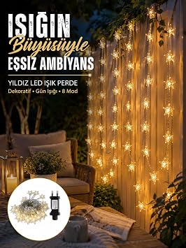 Dekoratif Y ld z Led Ayd nlatma 20 Ledli 5 Metre G n  Yeni Nesil
