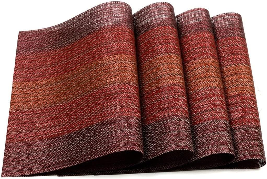 4 Piece Set Red Placemat Set Woven Mats Dishes Coasters Mats Western Food Mats Heat Insulation Pads Placemat Table