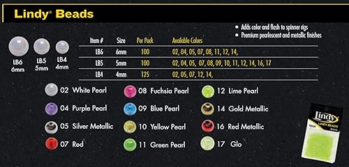 Miniatura 2 de Lindy Cuentas para equipos giratorios de pesca, añade color y destello para atrapar peces