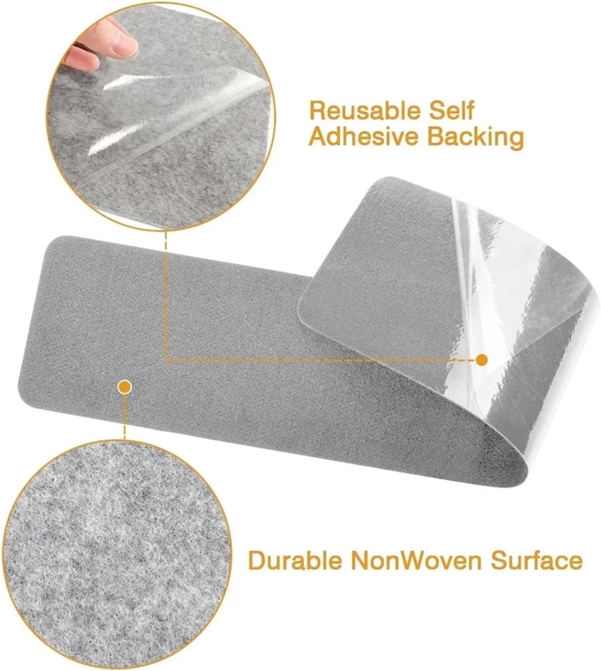Stair Treads Slip Carpet 7/14Pcs 45x20cm Stair Mat Anti-Slip Staircase Step Floor Self-Adhesive Pad Sticky Bottom Rugs Carpet(Light Grey,14Pcs 45x20cm)