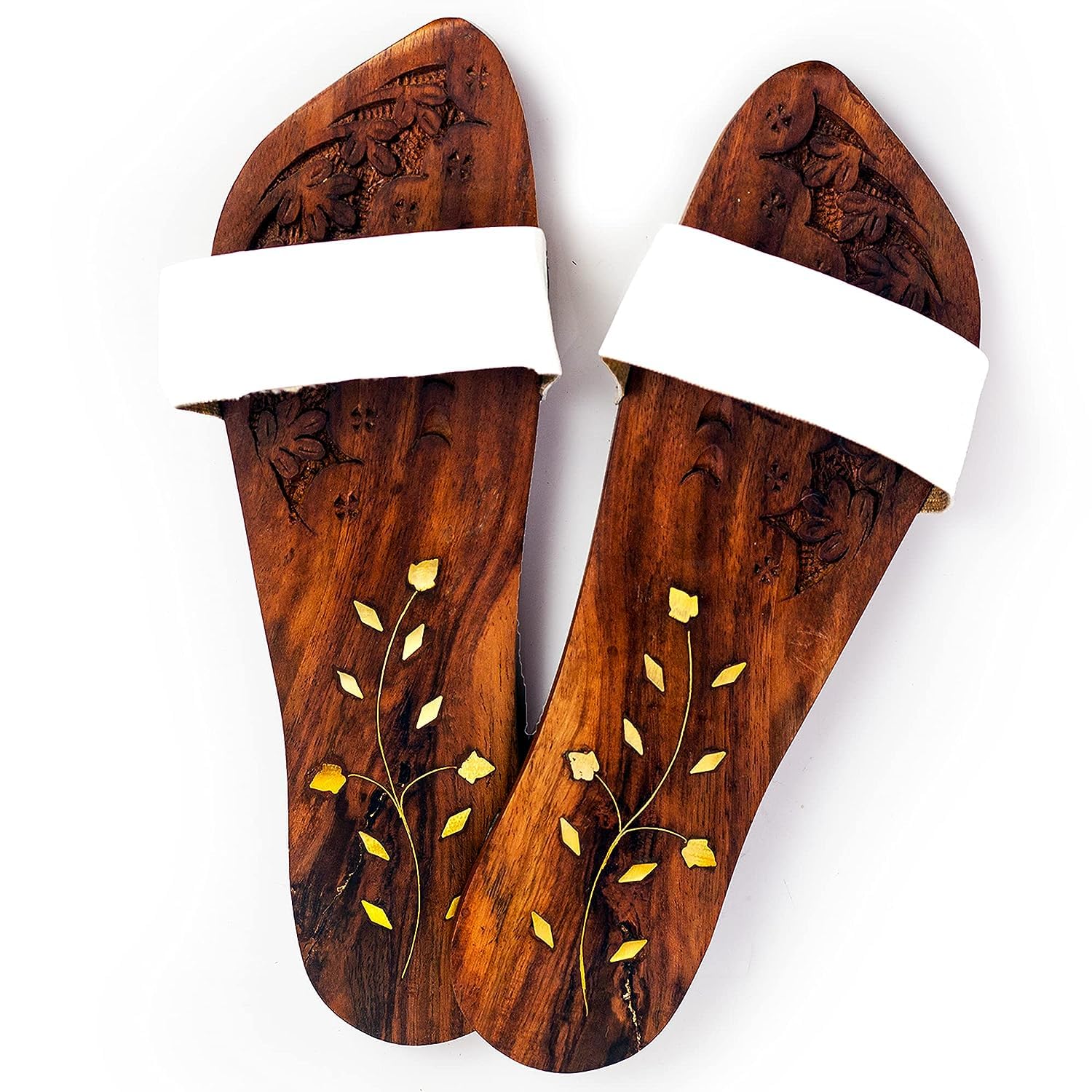 Wooden Cave Khadau Wooden Sandals with a Flower Pattern for Auspicious Prosperous Occasions Saints traditional Indian khadau chappals For Pooja Decor (Sheesham Wood) (B0CGNCCCQM) Amazon Price History, Amazon Price Tracker