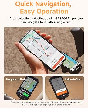 iGPSPORT BSC500 GPS Bike Computer, 3.3'' Touchscreen MAP & Voice Navigation Ebike Mode Climb Training Function