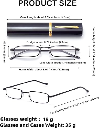 Miniatura 4 de Anteojos de lectura de bolsillo delgados para hombres y mujeres, lentes compactas súper transparentes, lentes con marco de metal con bisagra de