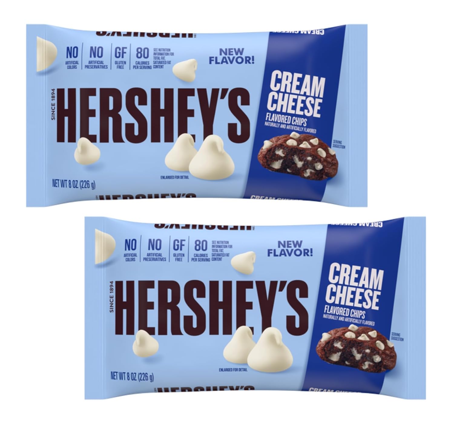 Hershey's Cream Cheese Baking Chips Pack of 2 - Tangy Creamy Chips for Cookies, Brownies, Muffins & More