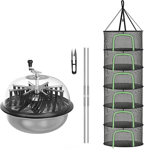 Miniatura 32 de iPower Secador de malla colgante de 2 capas de 2 pies con cremalleras en forma de U, bache, mosquetón y bolsa de almacenamiento, para plantas