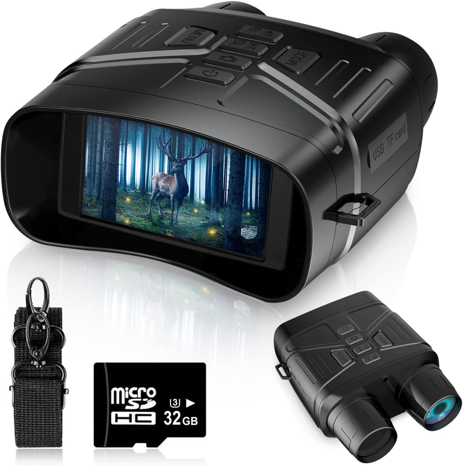 Fvtga Night Vision Goggles - 4K Night Vision Binoculars for Adults, 3'' Large Screen Binoculars can Save Photo and Video with 32GB Memory Card & Rechargeable Lithium Battery