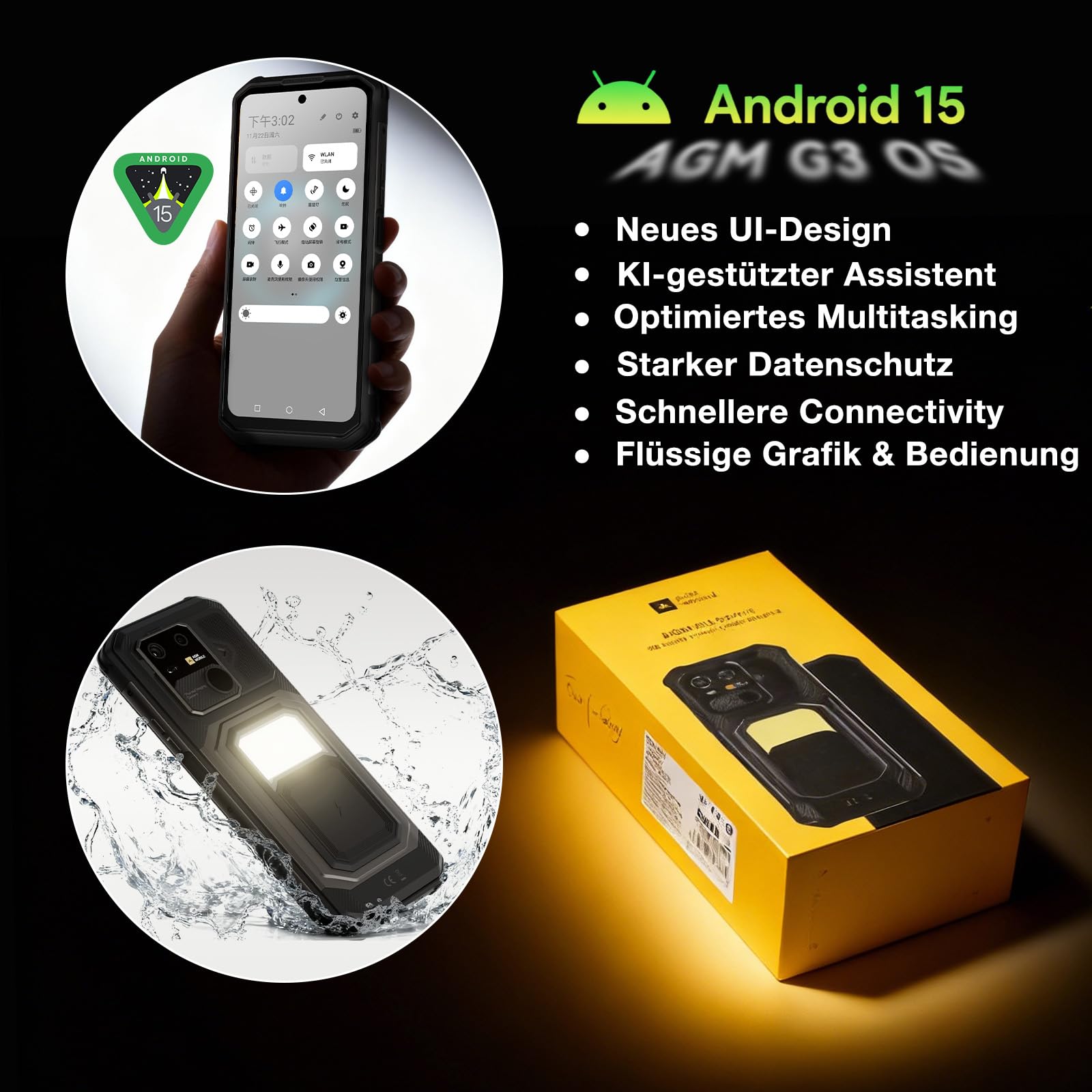 AGM G3 Outdoor Handy 24GB+512GB/SD-1TB Rugged Smartphone 5G