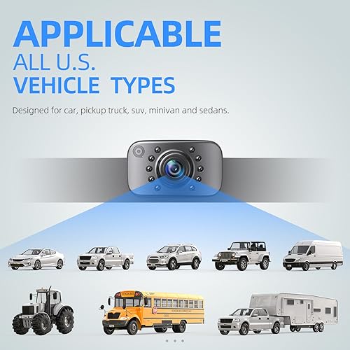 Miniatura 3 de HD eRapta ERT01 - Cámara de respaldo de visión trasera placa de matrícula de reversa universal para camioneta automóvil SUV ángulo perfecto de 149