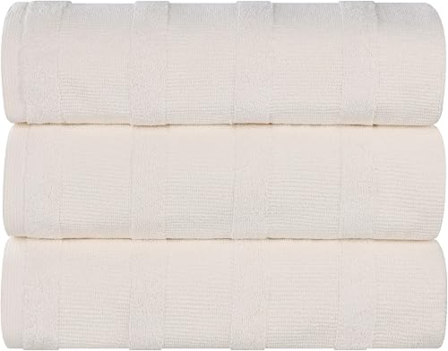 Vista 70 de Superior Roma Cotton - Juego de toallas surtidas de 6 piezas, altamente absorbentes, acanaladas, de secado rápido, para ducha, artículos básicos