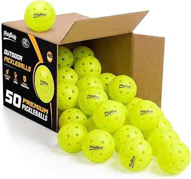 PlayBolt Outdoor Pickleball Balls, Premium Pickle Ball Set, USAPA Approved