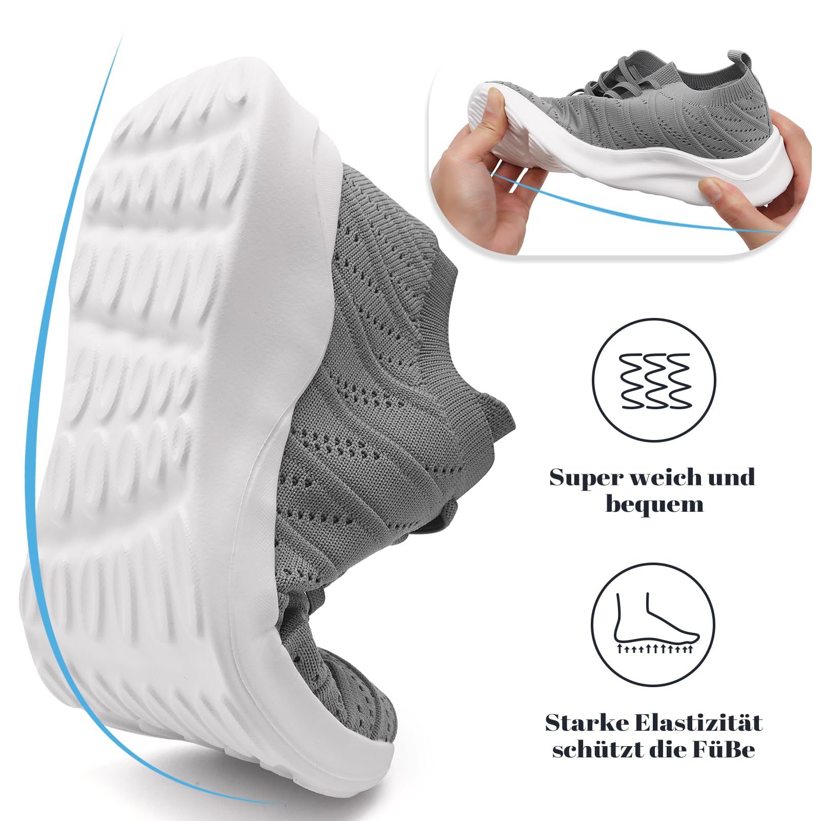 Sneaker Damen Schuhe Turnschuhe Sportschuhe Laufschuhe Atmungsaktiv Gym Leichtgewichts Sommerschuhe Hallenschuhe Straßenlaufschuhe Freizeitschuhe Walkingschuhe