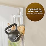 Lot de 2 supports de tringle à rideaux sans perçage, métallique et durable, convient à tous les coffres de volet roulant, Ø20-28 mm, tringle rideau sans perçage coffre volet roulant, blanc - 6