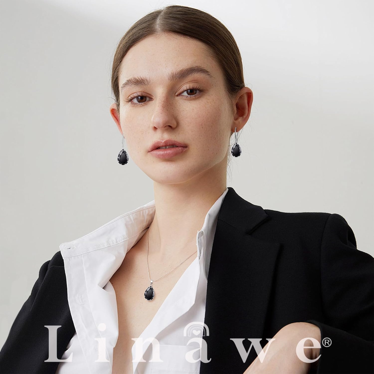 Linawe Crystal Jewellery Sets for Women, Imitation Diamond Pendant Necklace, Rhinestone Drop Dangle Earrings, Birthstone Cubic Zirconia Matching Wedding Jewellery, 14K Gold/Rose Gold/Silver Tones 4 71mv2k1SVOL. AC SL1500