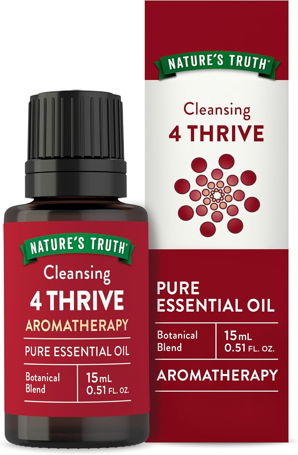 Nature's Truth 4 Thrive Essential Oil Blend 15mL - Eucalyptus, Rosemary, Lemon, Clove for Aromatherapy, Pure Non-GMO