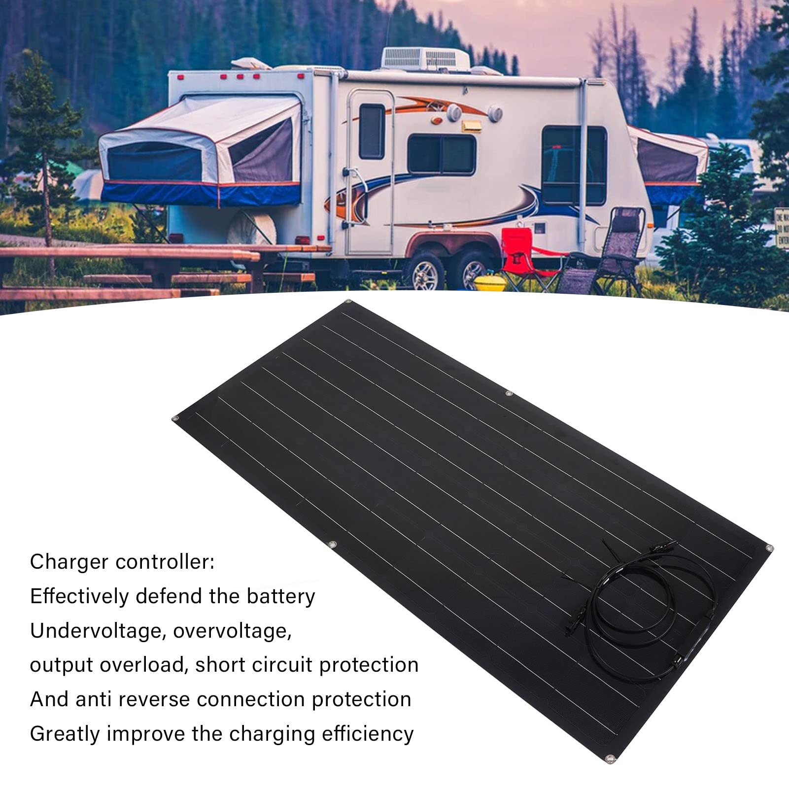 Kit di pannelli solari monocristallini di pannelli solari fotovoltaici portatili ad alta efficienza da 120 W con regolatore di carica per applicazioni fuori rete per, barche,