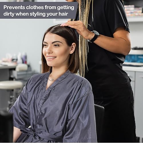 Miniatura 6 de 6 piezas vestido de salón cliente peluquería batas capas corte de pelo cabo salón batas para clientes Barber delantal cubierta