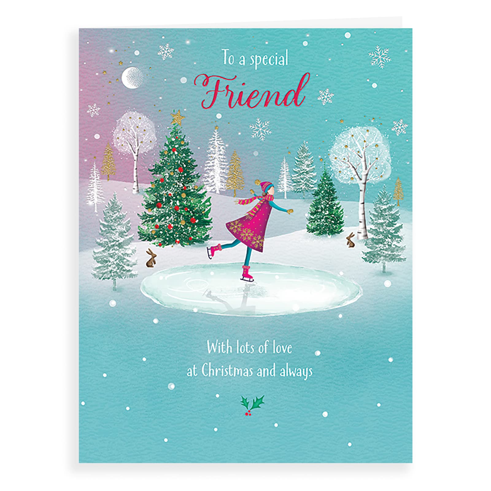 Piccadilly Greetings Character Christmas Card Friend - 8 x 6 inches