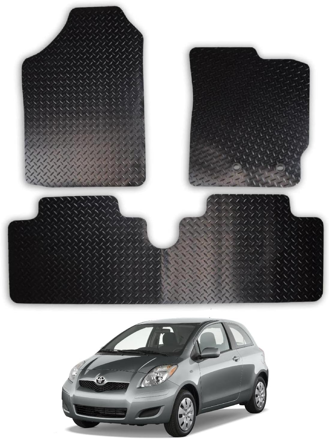 Car Mats for Toyota Yaris (20062011) Tailored Fit Rubber Floor Mat Set