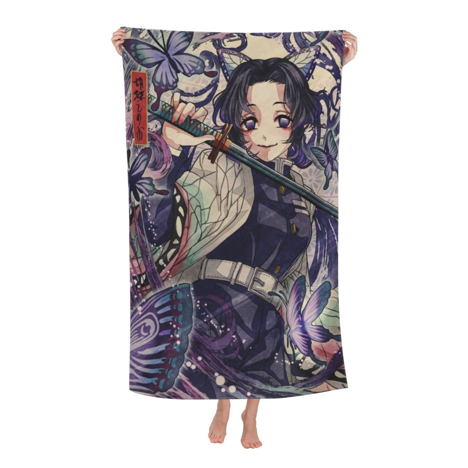 鬼滅の刃 フード付きバスタオル 胡蝶しのぶ 鬼滅の刃 フード付きバスタオル 竈門禰豆子 & 胡蝶しのぶ 2枚