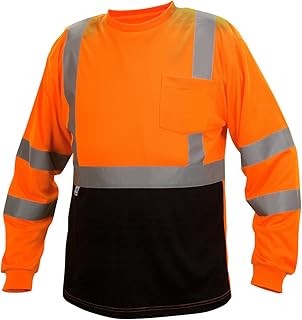 Pyramex RLTS3120BX2 RLTS31B Series T-Shirt Hi-Vis Orange Long Sleeve - Black Bottom - Size 2X Large