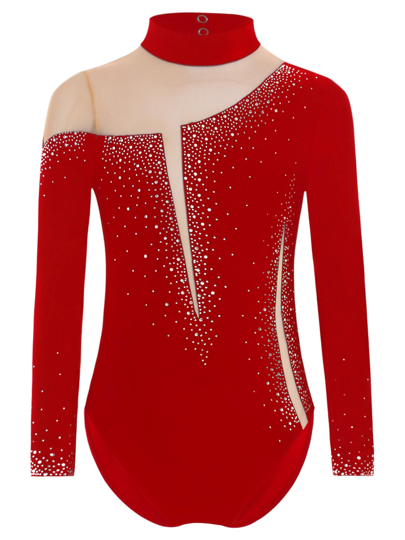 Traje Gimnasia Con Brillo Niña Años Traje Gimnasia Manga Larga Patinaje Artístico Body Mono Camiseta Leotardos Competencia Baile