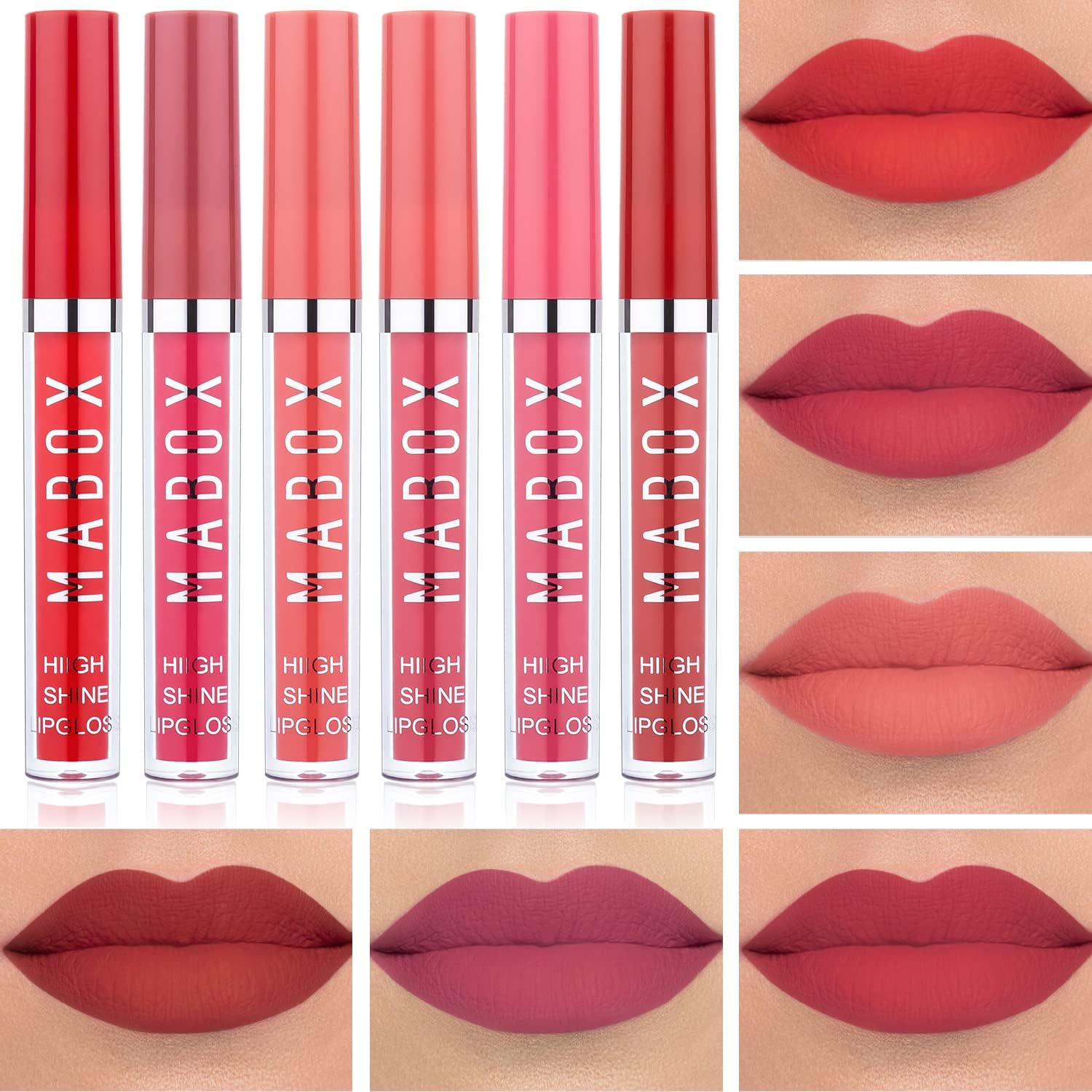 Matte Liquid Lipstick 6 Colors - Waterproof Liquid Lipsticks Makeup Set - Long Lasting Lip Gloss for Lip Makeup, Women and Girls