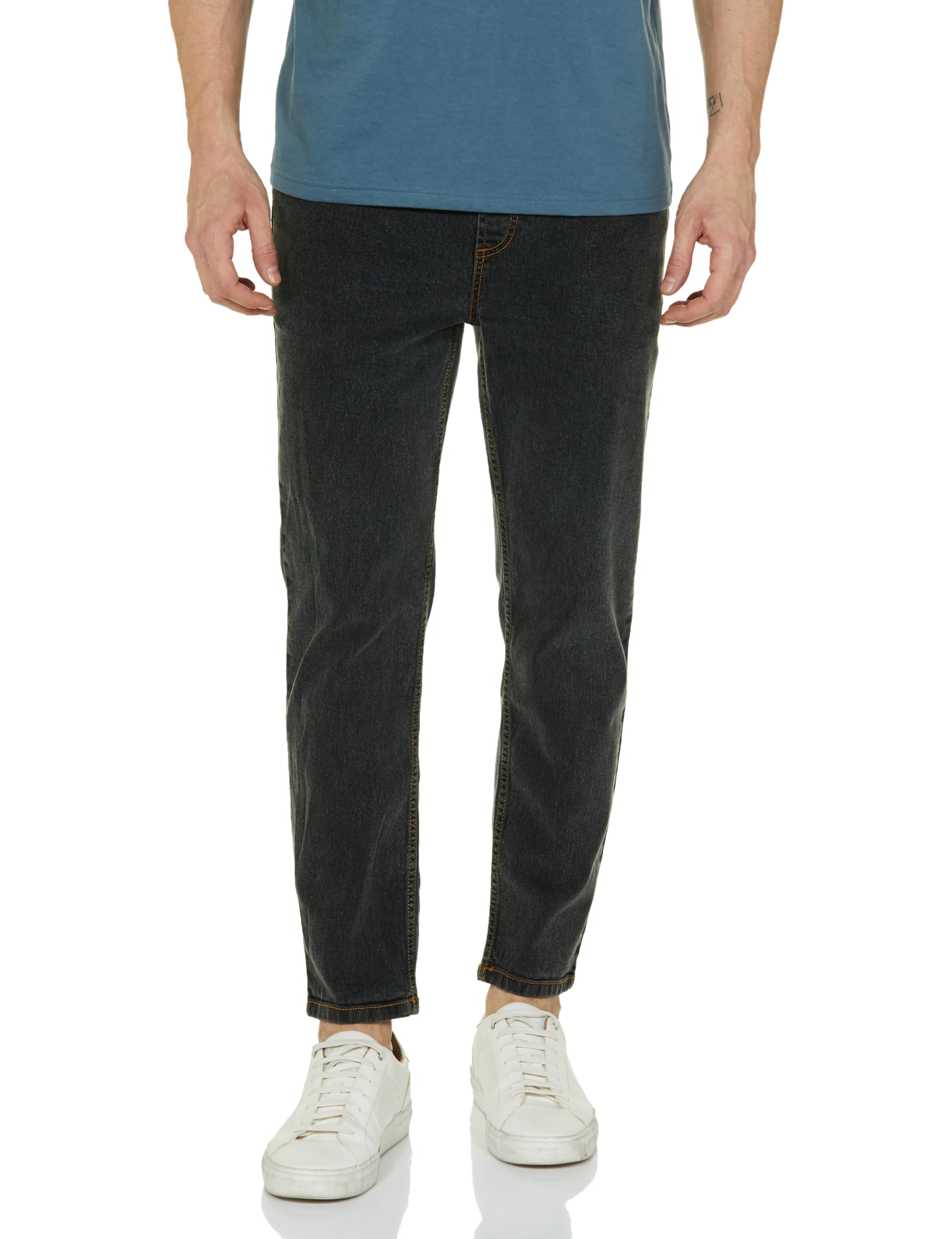 INKD Men's Jogger Jeans - Mid-Rise | Cotton Blend | Stretchable Fabric| Elasticated Waistband | Classic 5 Pocket Styling | Jeans for Men | Men's Bottomwear (Available in Plus Sizes)