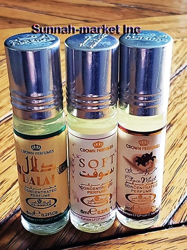 Al-Rehab Aceites Perfume - Paquete especial de 3 - Almizcle Choco - Suave - Dalal