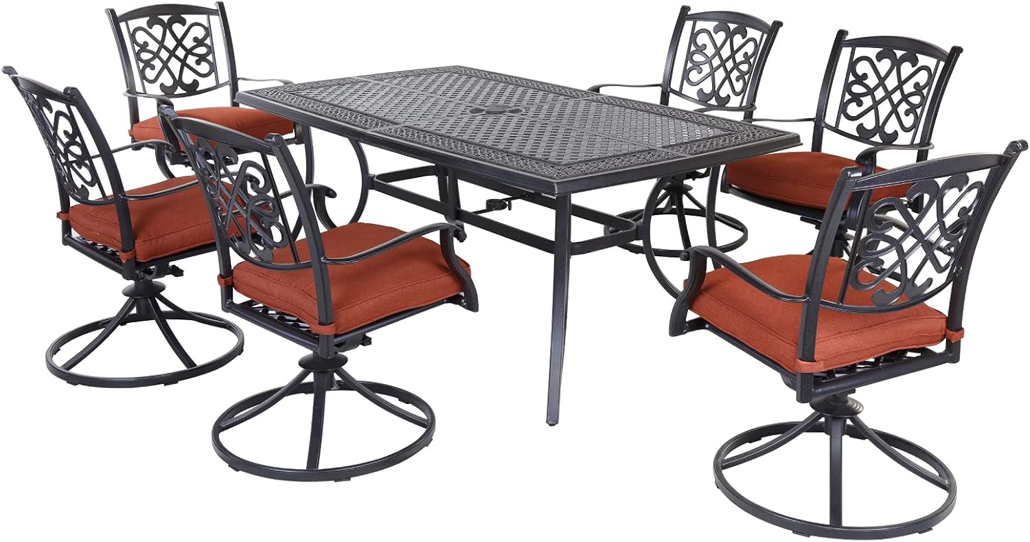 CASUAL WORLD 7 Pieces Patio Dining Set Cast Aluminum