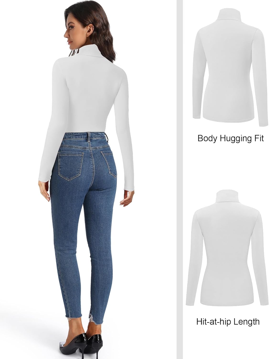 HOPLYNN 3 Pack Turtlenecks Women Long Sleeve Pullover Baselayer Undershirts Tops Turtle Neck Mock Shirts - Image 3