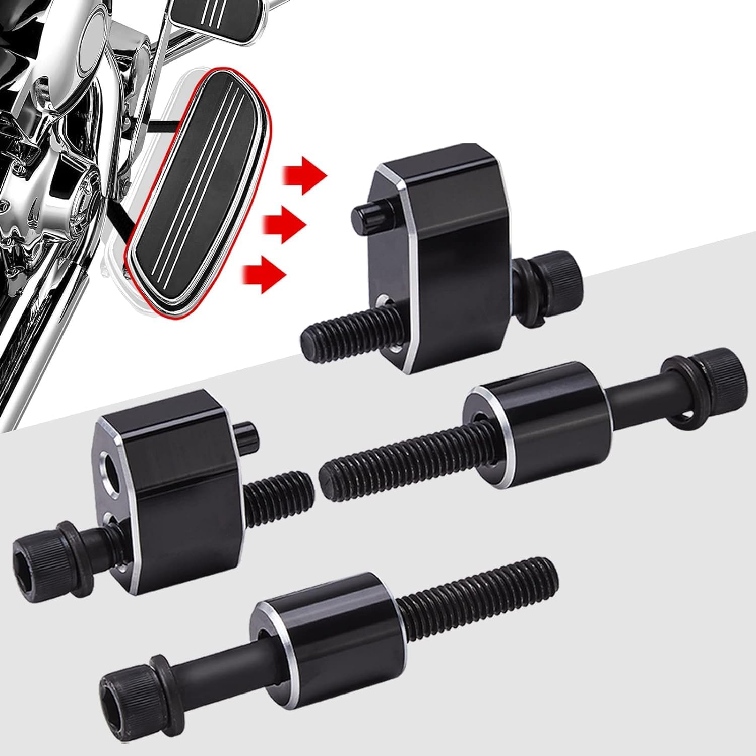 KEMIMOTO 1.5 Inch Driver Floorboard Extensions Floorboard Extenders Spacer for 2009-2024 2025 Touring Street Glide Road King Road Glide 2009-2013 FL Trikes Include Bolts and Spacers