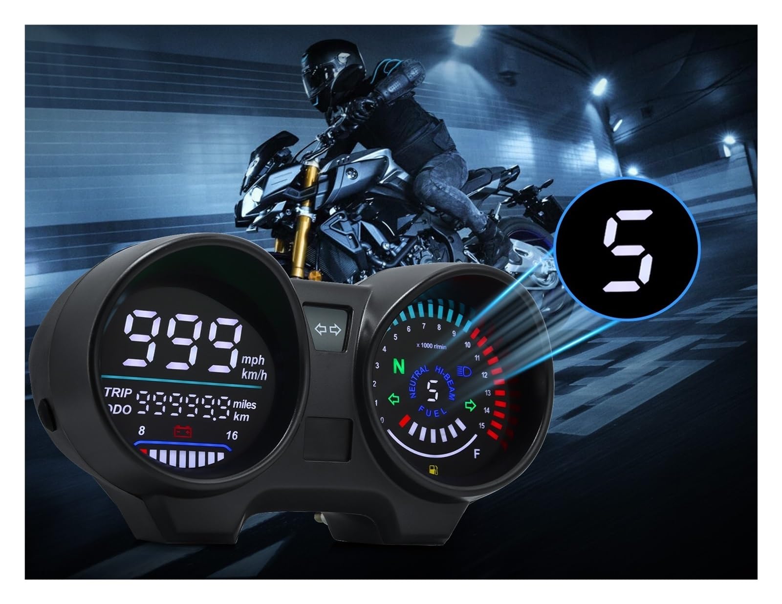 Contagiri contachilometri Per Strumenti Tachimetro Moto Per Titan 150 Pannello Cruscotto Digitale Elettronica LED Velocità Contagiri RPM Per