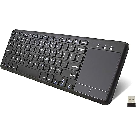 Amazon Usbワイヤレスキーボード タッチパッド搭載 2 4ghz無線接続 バッテリー給電 マウス一体型 Us配列 超スリム 接続安定 軽量 携帯便利 おしゃれ コンパクト Pc用 78キー 使用簡単 Android Tv Box Smart Tv Pc Windowsに対応 黑 Coolay キーボード マウスセット