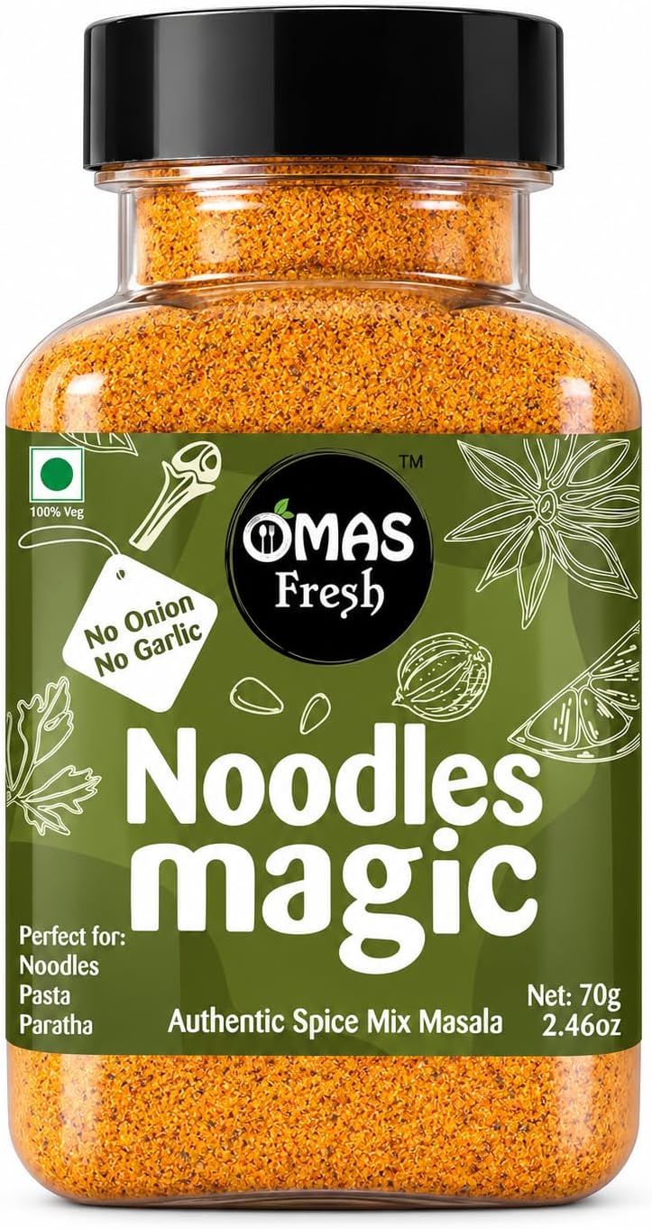 No Onion, No Garlic Noodles Magic Authentic Spice Mix Masala Powder 70G Jain Masala Best for Making Noodles, Pasta, Paratha, Wrap, 0.068 Kg